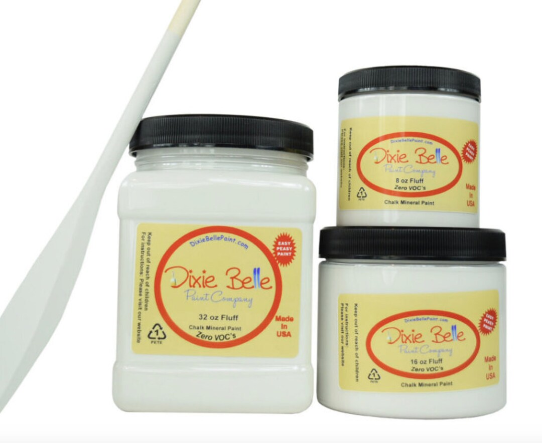 Fluff Dixie Belle Paint Soft White Chalk Mineral Paint 236ml 8oz, 473ml