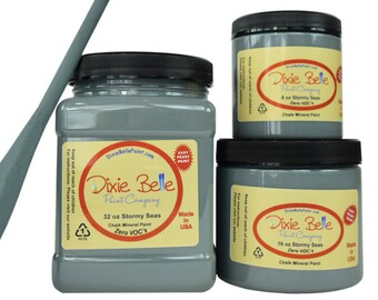 Stormy Seas | Dixie Belle Paint | blue grey Chalk Mineral Paint 236ml 8oz, 473ml 16oz, 946ml 32oz, Shabby Chic Furniture update makeover