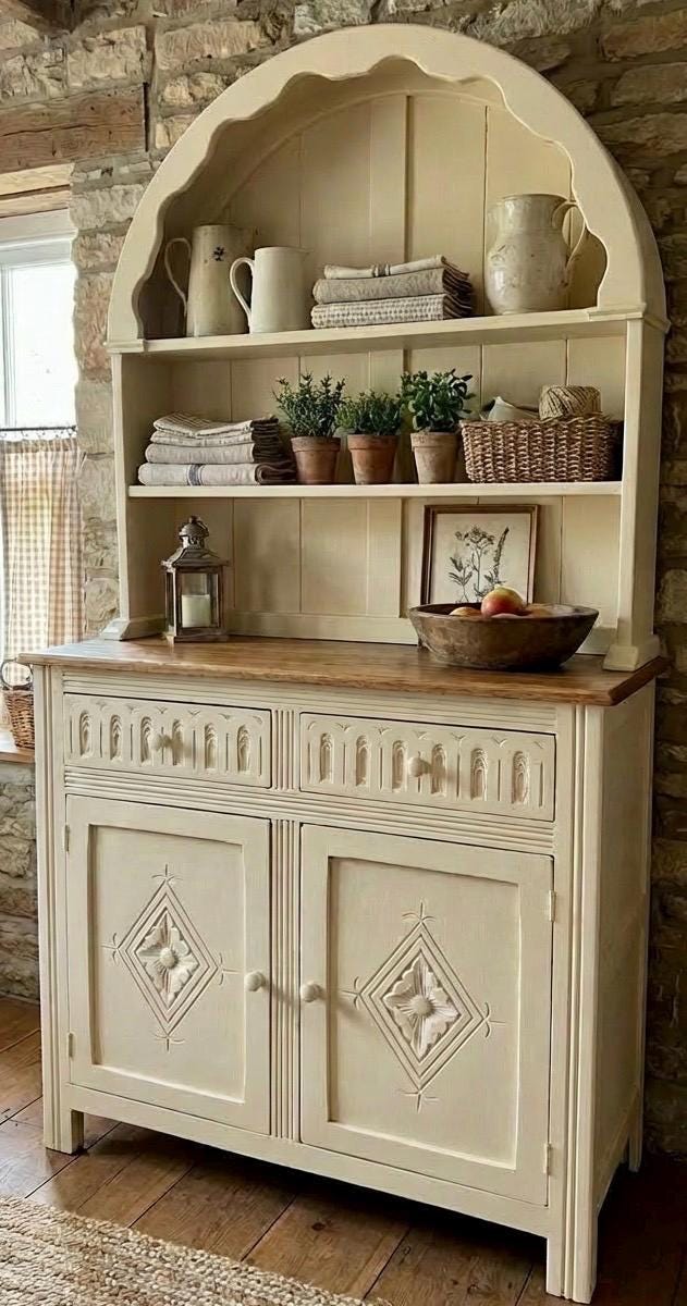 welsh dresser cream Elegant Cream Welsh Dresser for a Charming Country Cottage