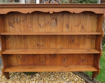 SOLD Wall hung shelving unit, hand painted, storage, bookcase, wall mounted shelves, rustic, farmhouse, distressed, country chic