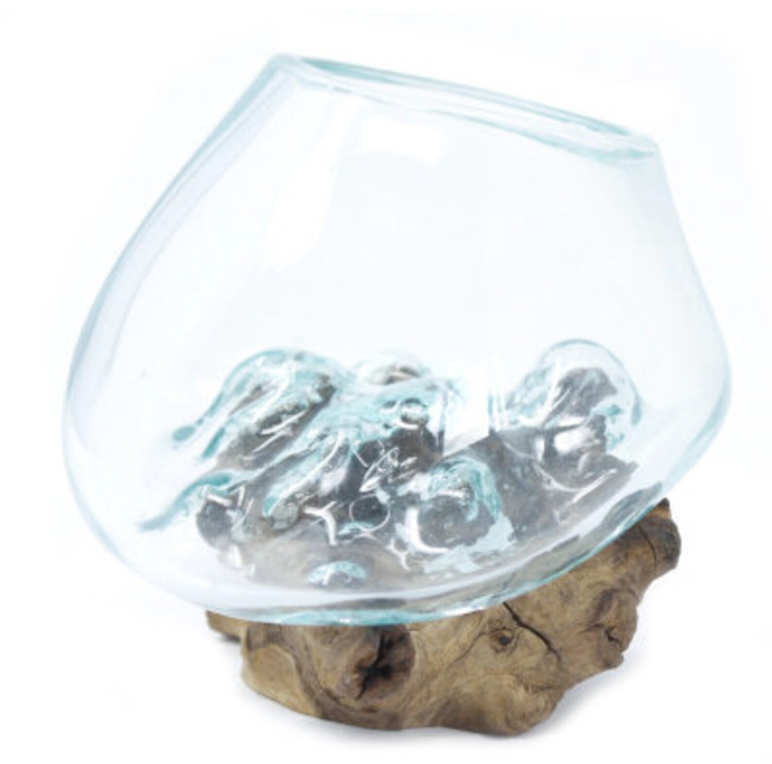 Molten Glass on Natural Wood, Unique, One of a Kind, House Plant ...