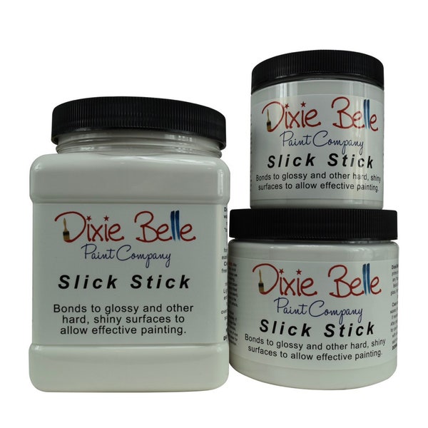 Slick stick Dixie Belle Primer verre/plastique Chalk Mineral Paint | 236 ml 8 oz, 473 ml 16 oz, 946 ml 32 oz, Relooking de meubles Shabby Chic