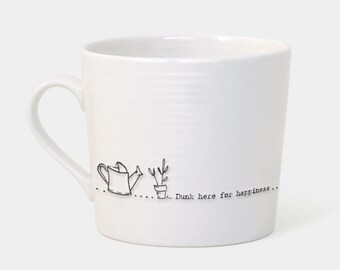 Porcelain Mug, Dunk here for happiness, ideal gift tea / coffee lovers, east of india, humorous mug, different varieties available