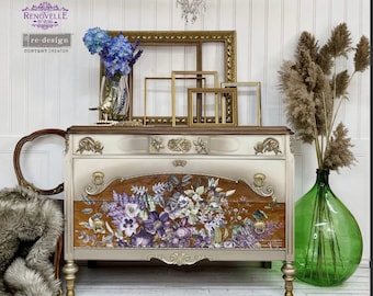 Vigorous Violet Garden Furniture Decor Transfer 48" x 35" Dixie Belle Re-Design with Prima, Chalk Mineral Paint, floral, purple