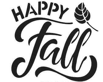 Happy Fall Stencil 12.5" x 11.5", for home decor, crafts, furniture, painting