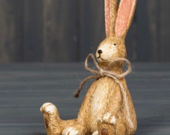 Resin sitting rabbit decoration 11cm, Easter, new home, hopping mad, ornament, animal woodland country decor