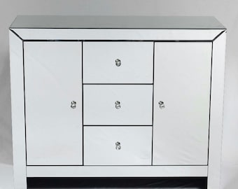 Mirrored Sideboard Storage/Bedroom/Living Room/Dining Room, cupboard, glass, high gloss, glamour furniture, minimal