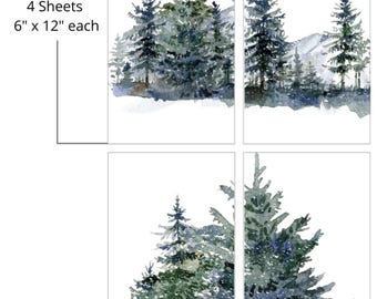 Belles and Whistles Furniture Decor Transfer Whispering Pines Small Transfer 4 Sheets - 6" x 12" each, Dixie Belle