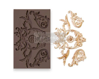 Prima Decor Moulds Kacha Majestic Flourish, SKU: PM667238, Casting mould clay resin food grade, winter, Holiday collection design, Christmas