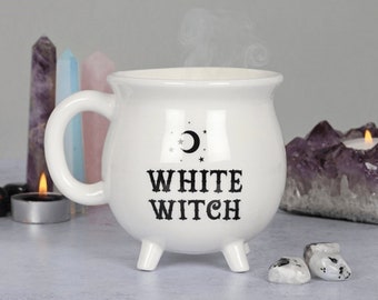 White Witch Cauldron Mug, Halloween, Brew, Gift Box, Present, Fall, Spooky, Party, Birthday Gift, Party Decor