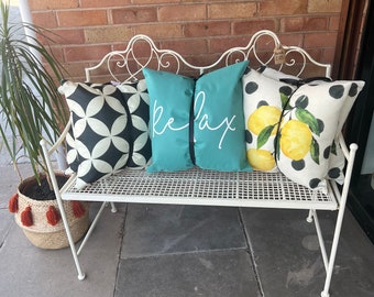 Outdoor weatherproof water resistant cushions for the garden, bench, sun lounger, patio set