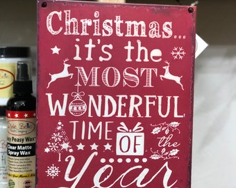 SALE Metal wall sign, “Christmas... it’s the most wonderful time of the year” Christmas decoration, wall hung, door sign