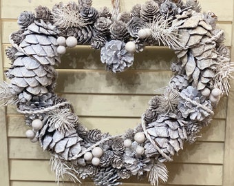 White Pine cone and Berries Design Christmas Wreath