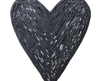 Large Dark Grey Willow Wall Heart, Wall decor, large display, natural, wood, home decor, statement piece wall hung, bedroom hall living room