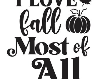 Fall Love Stencil 11" x 12.8", for home decor, crafts, furniture, painting