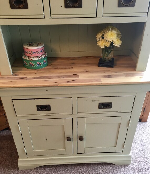 Sold Shabby Chic Solid Hard Wood Welsh Dresser Top And Etsy