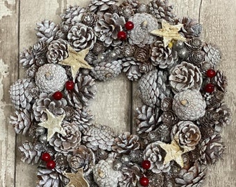 Pine cone and Star Design Christmas Wreath