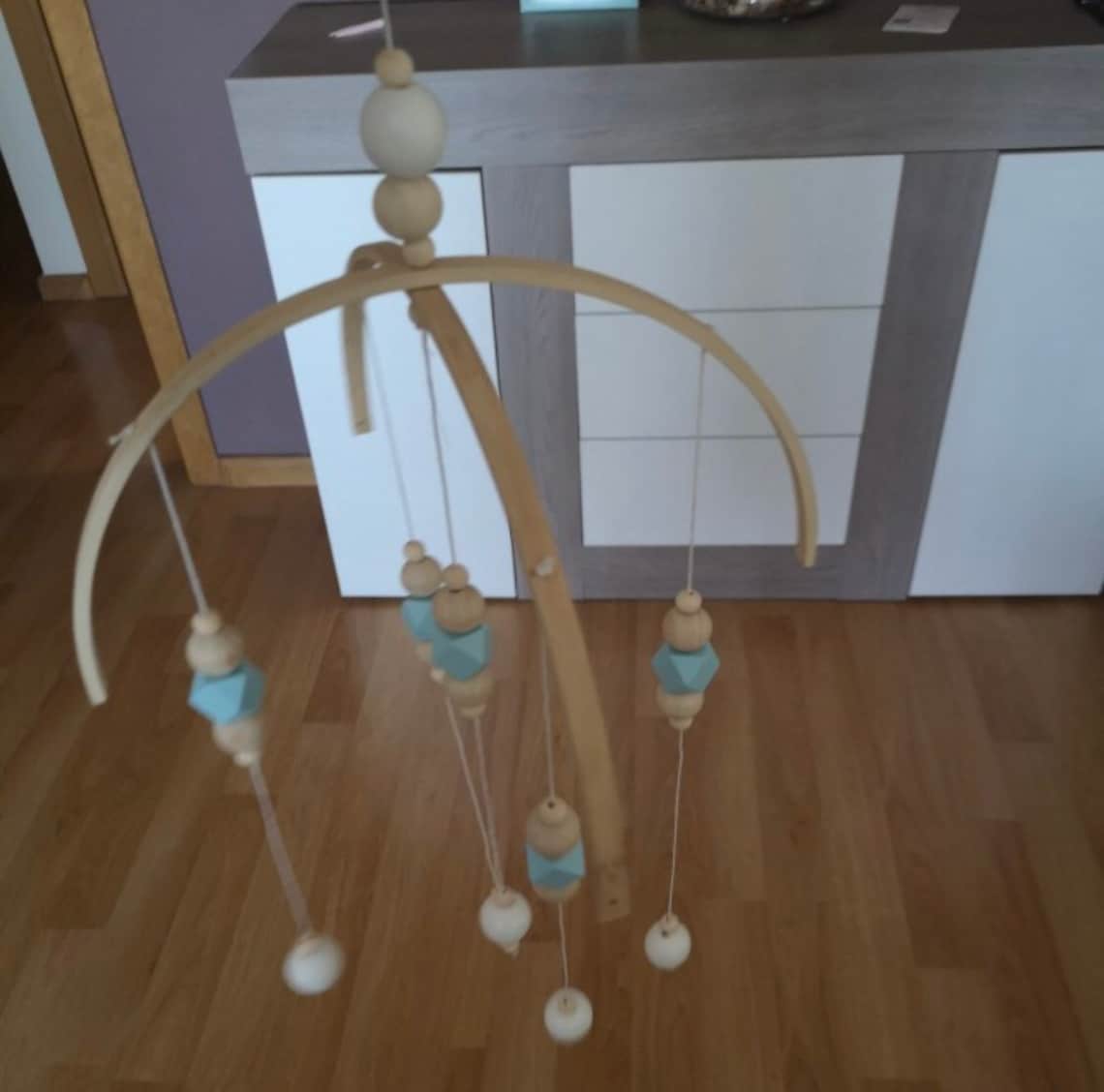 Baby cot mobile hanging wooden beads rattles wind chimes Etsy