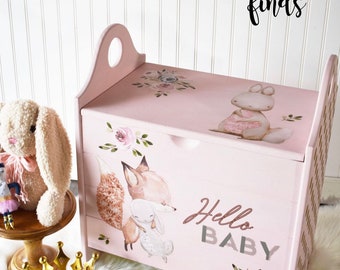 Hello Baby Furniture Decor Transfer 22" x 30" Dixie Belle Re-Design with Prima, Chalk Mineral Paint, animals, nursery, playroom
