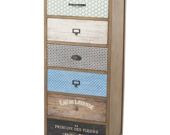 6 draw chest of draws, bedroom storage, washed wood, shabby chic, distressed, painted. Ideal for bedroom, bathroom, kids bedroom, teenager