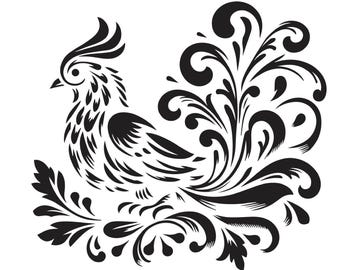 Grand Garden Pheasant Stencil 8" x 8", for home decor, crafts, furniture, painting