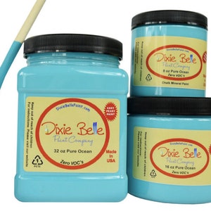 Pure Ocean | Dixie Belle Paint | vibrant teal, Chalk Mineral Paint 236ml 8oz, 473ml 16oz, 946ml 32oz, Shabby Chic Furniture update makeover