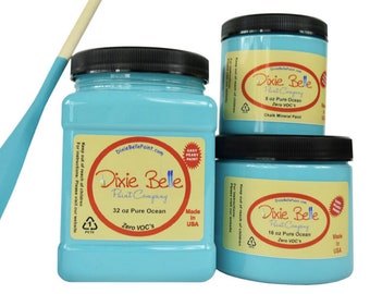 Pure Ocean | Dixie Belle Paint | vibrant teal, Chalk Mineral Paint 236ml 8oz, 473ml 16oz, 946ml 32oz, Shabby Chic Furniture update makeover