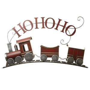 魅力的な HoHoHo クリスマス列車オーナメント: 楽しいホリデーの記念品