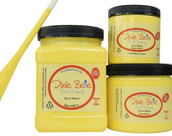 Daisy | Dixie Belle Paint | Vibrant Yellow Chalk Mineral Paint 236ml 8oz, 473ml 16oz, 946ml 32oz, Shabby Chic Furniture update makeover