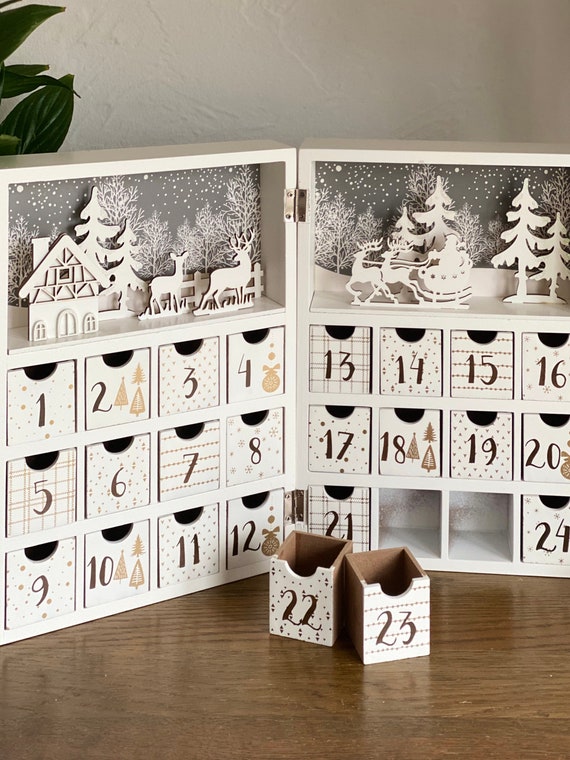 tapijt mate Tienerjaren Kerst houten adventskalender boek zowel volwassenen als - Etsy Nederland