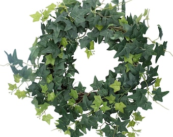 Door Wreath 40cm - Green Faux English Ivy, Wedding, Home, Decoration, Artificial Flower, Country Cottage Summer Display Easter New Home gift