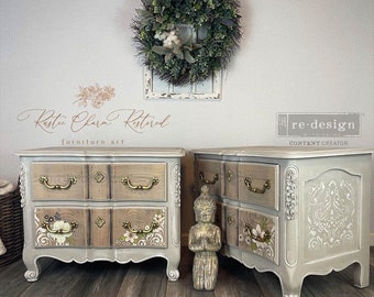 Painted Florals Furniture Decor Transfer 24" x 35" Re-Design with Prima, Chalk Mineral Paint, floral, birds, branches