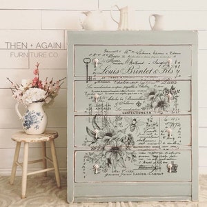 Lovely Ledger Floral Garden Furniture Decor Transfer 24" x 31" Dixie Belle Re-Design with Prima, Chalk Paint, floral, bee, script, writing