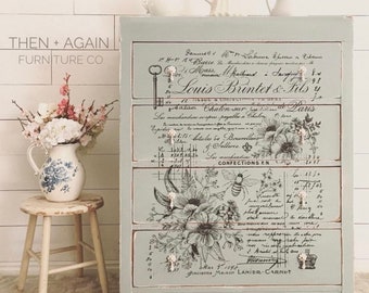 Lovely Ledger Floral Garden Furniture Decor Transfer 24" x 31" Dixie Belle Re-Design with Prima, Chalk Paint, floral, bee, script, writing