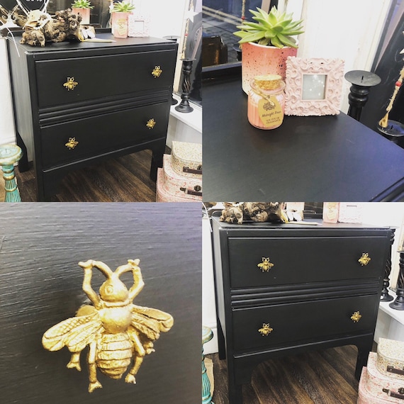 Black and gold on sale dresser and nightstand