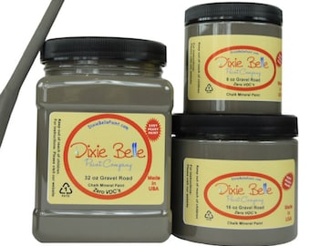 Gravel Road | Dixie Belle Paint | dark grey | Chalk Mineral Paint 236ml 8oz, 473ml 16oz, 946ml 32oz, Shabby Chic Furniture update makeover