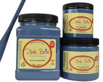 Yankee Blue Dixie Belle Paint, navy blue/grey Chalk Mineral Paint | 236ml 8oz, 473ml 16oz, 946ml 32oz, Shabby Chic Furniture update makeover