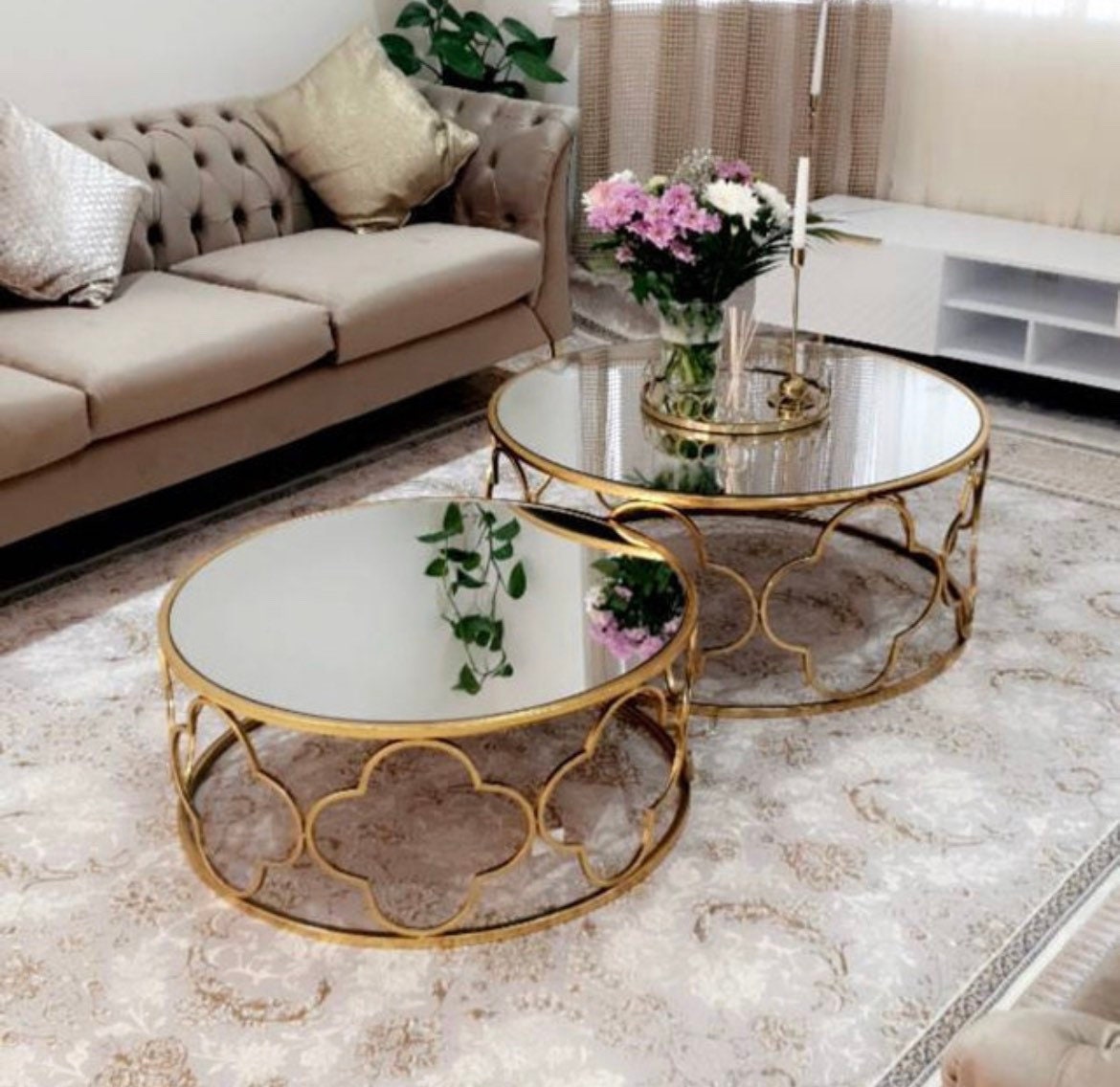 Pre Order Metal Coffee Tables Nest of Tables Gold Gilt Leaf