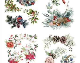 Belle’s and Whistles – Evergreen and Holly Decor Transfer, Christmas, Festive