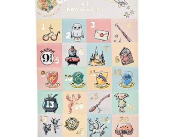 Harry Potter Charms Advent Calendar, personalisation available, add a name, christmas gift, fabric, countdown to Christmas