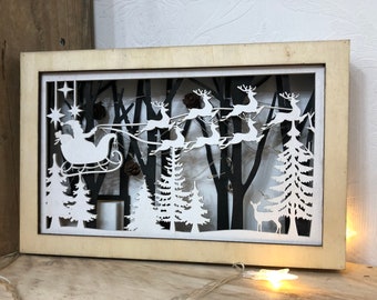 LED light up Christmas scene (can be personalised)