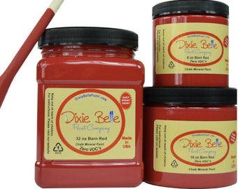 Barn Red | Dixie Belle Paint | deep red | Chalk Mineral Paint 236ml 8oz, 473ml 16oz, 946ml 32oz, Shabby Chic Furniture update makeover