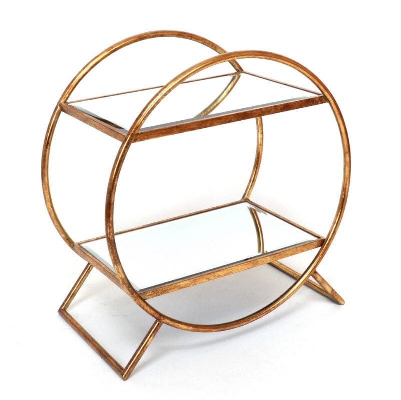 Round gold cheap shelving unit