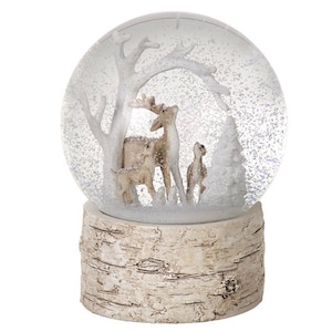 Snow globe Christmas deers, Water Globe, nursery, office, living room decoration, enchanted forest, winter wonderland