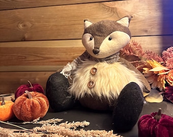 Cozy Fox Doorstop – Weighted Door Stopper, Autumn Woodland Decor, Rustic Home Accessory