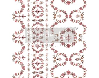 Prima Decor Transfers Annie Sloan - Flower Garland SKU: PM667771, Rustic Charm, Decor Transfer, Upcycle, Crafts, Winter Release 2023
