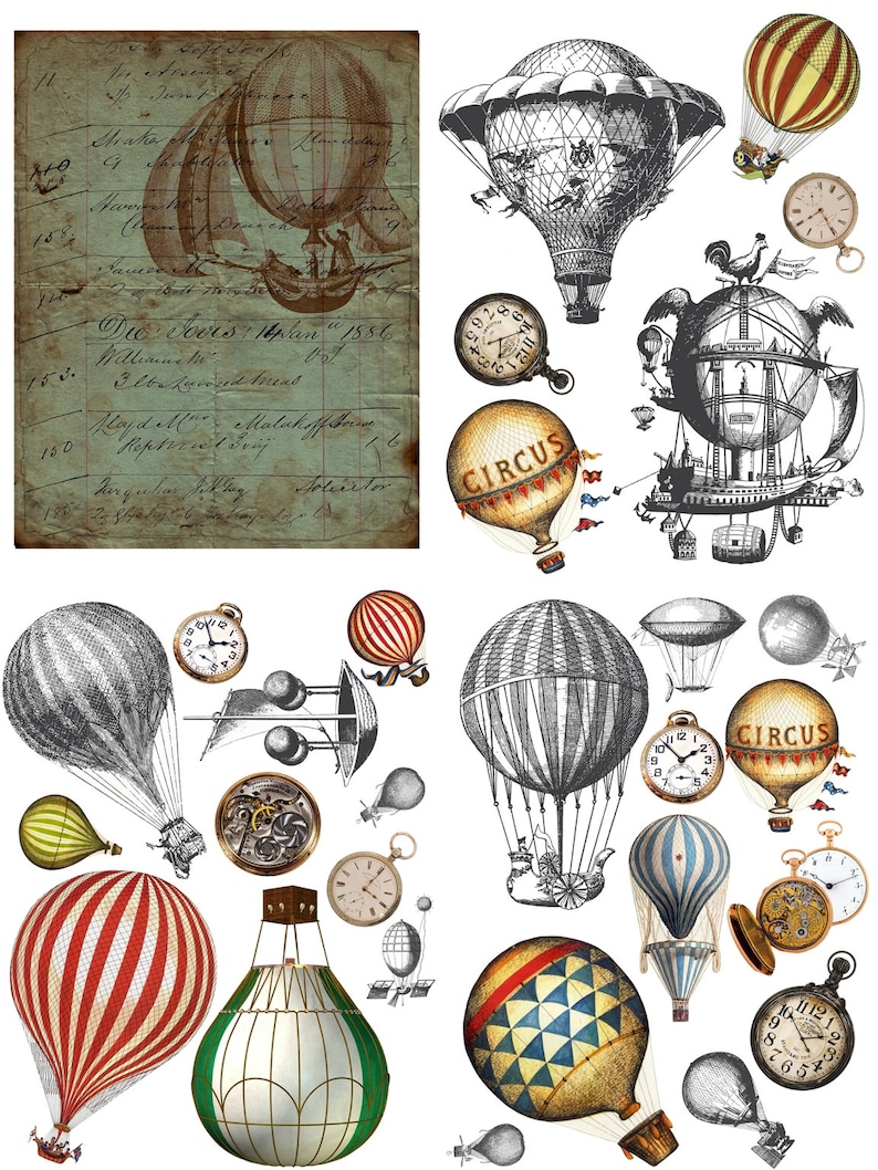Belles and Whistles Furniture Decor Transfer Hot Air Balloons Etsy