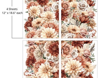 Belles and Whistles Furniture Decor Transfer Autumn Harvest Large Transfer Large Transfer 4 Sheets - 24" x 37.2" total, Dixie Belle
