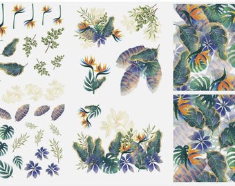 Belle’s and Whistles – Tropical Leaves Decor Transfer