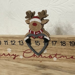 Advent countdown to Christmas, Wooden reindeer, advent calendar, Christmas decoration for fireplace/mantle, family countdown